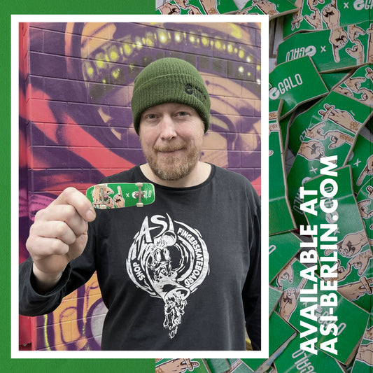 Deck fingerboard Galo Asi Berlin Ceaflip collab tabla artesanal Chile