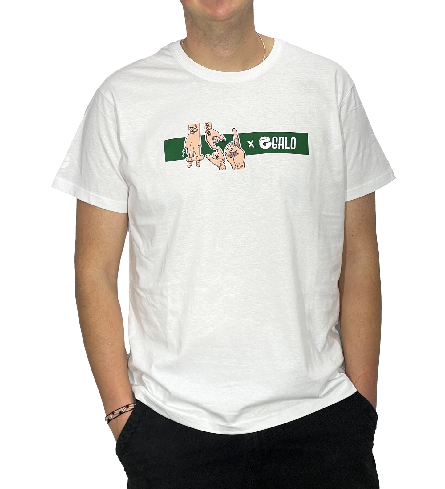 Polera blanca Galofingerboard ASI Ceaflip collab ropa oficial fingerboard Chile