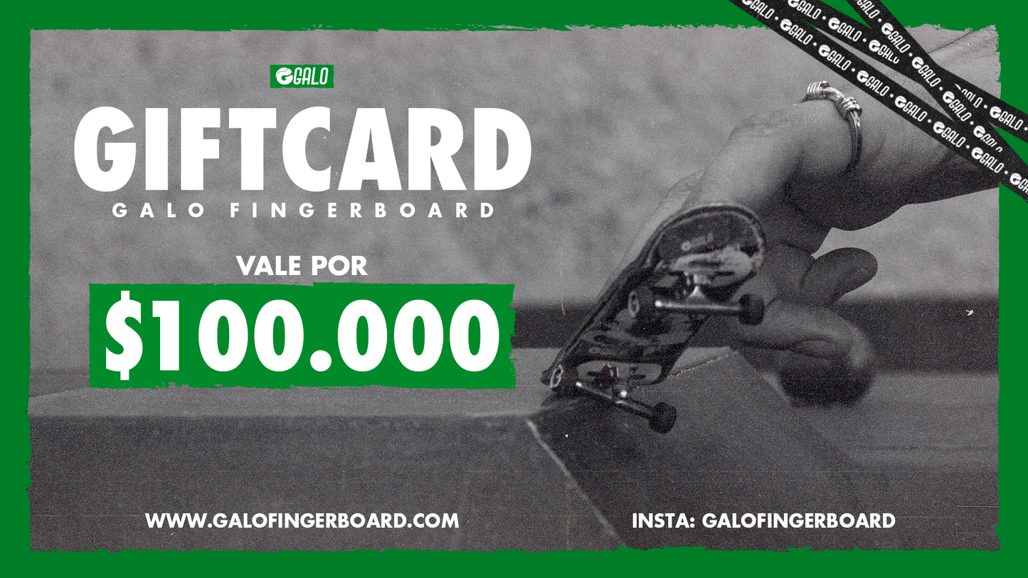 Tarjeta regalo digital Galofingerboard gift card fingerboard Chile