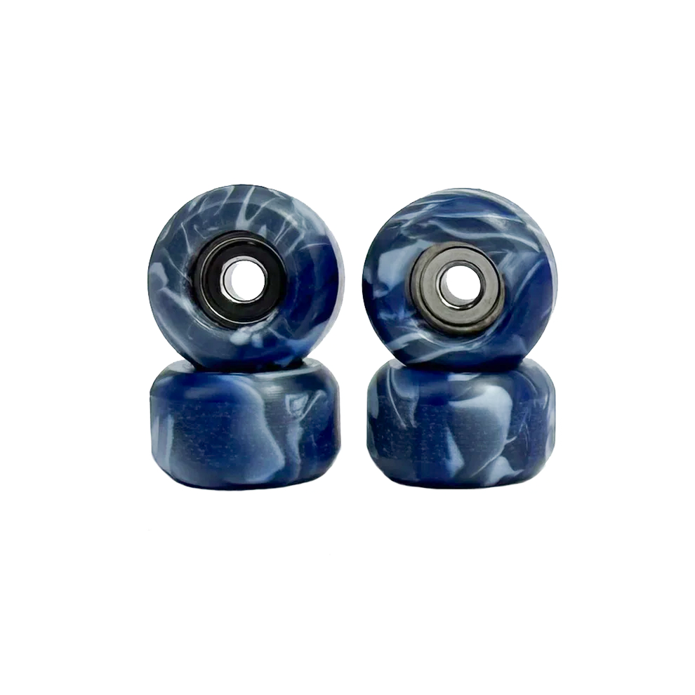 Ruedas fingerboard Swirl azules diseño exclusivo uretano Galofingerboard Chile