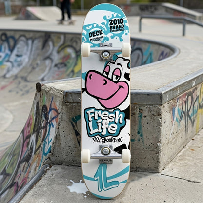 Tabla Completa de Skate para Niños Life KIDS Cow 8.0" – Setup Armado y Listo para Principiantes